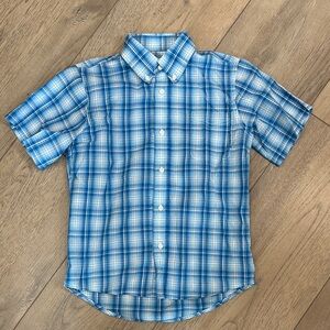 Wrangler boys Blue and White Plaid Shirt